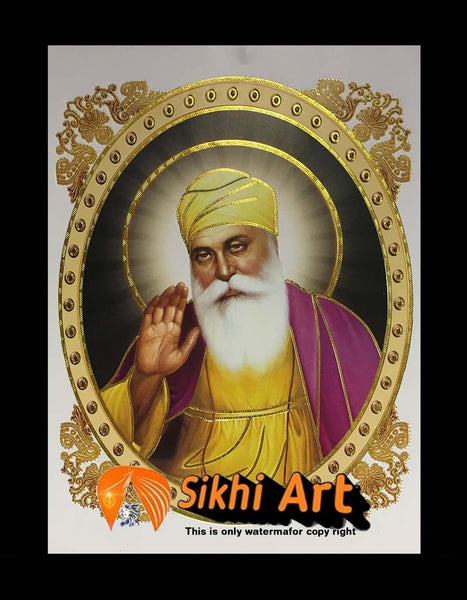 Guru Nanak Dev Ji Orignal Print Frame Founder Of Sikhism In Size - 12 ...